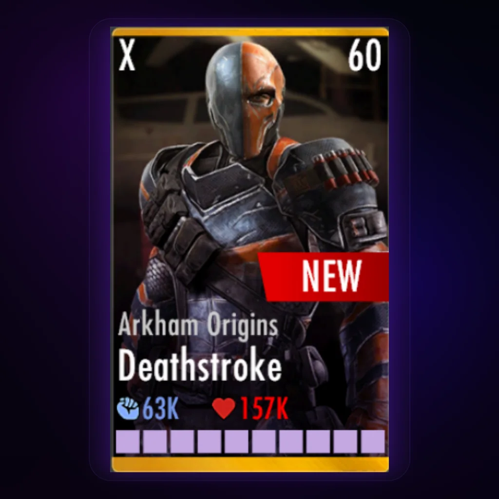 Deathstroke Arkham Origins character card