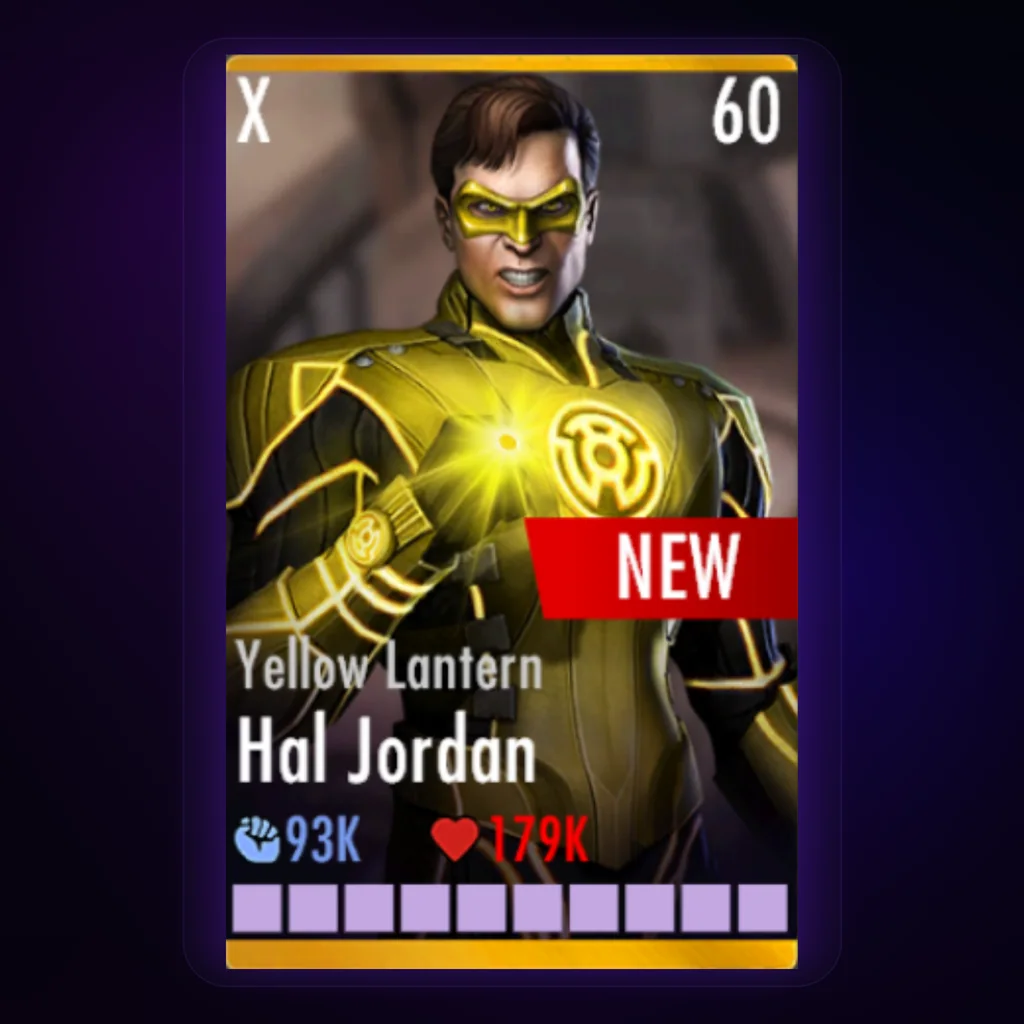 Hal Jordan Yellow Lantern character card