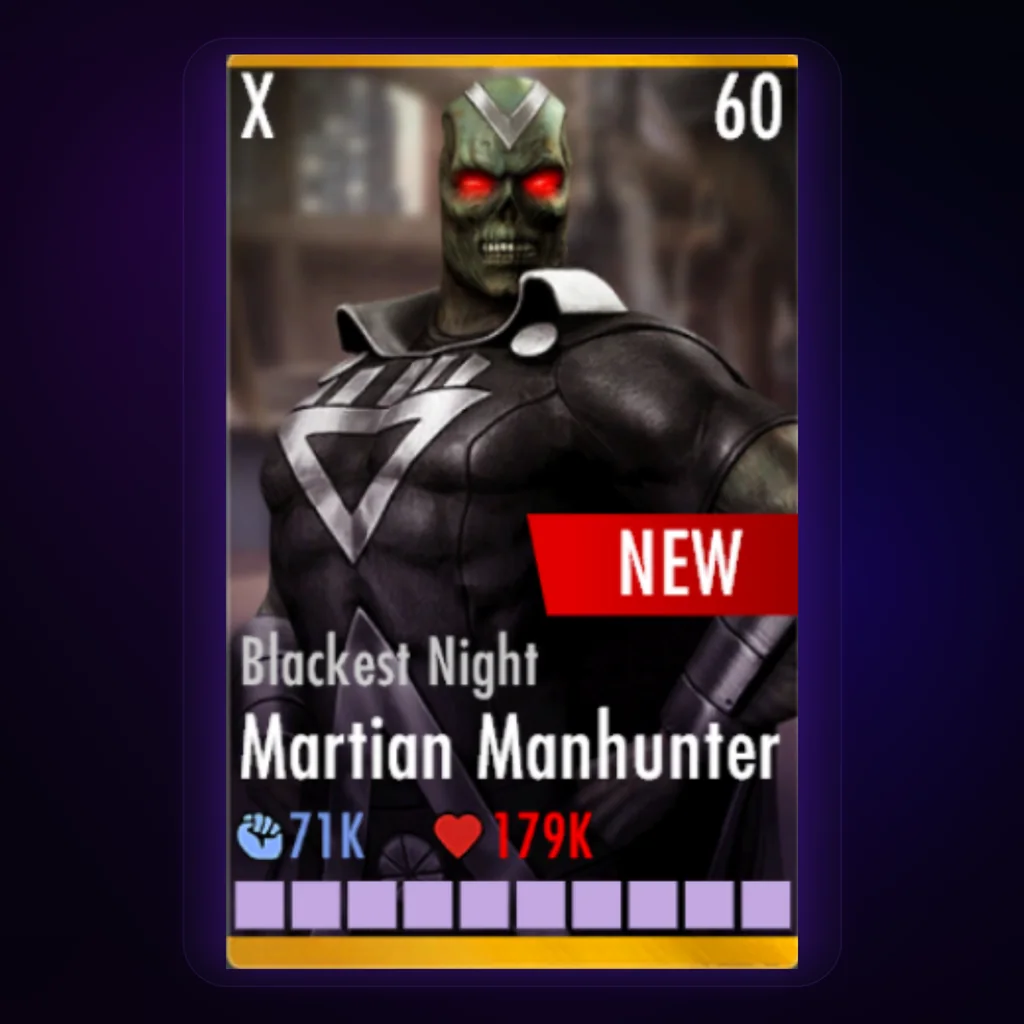 Martian Manhunter Blackest Night character card