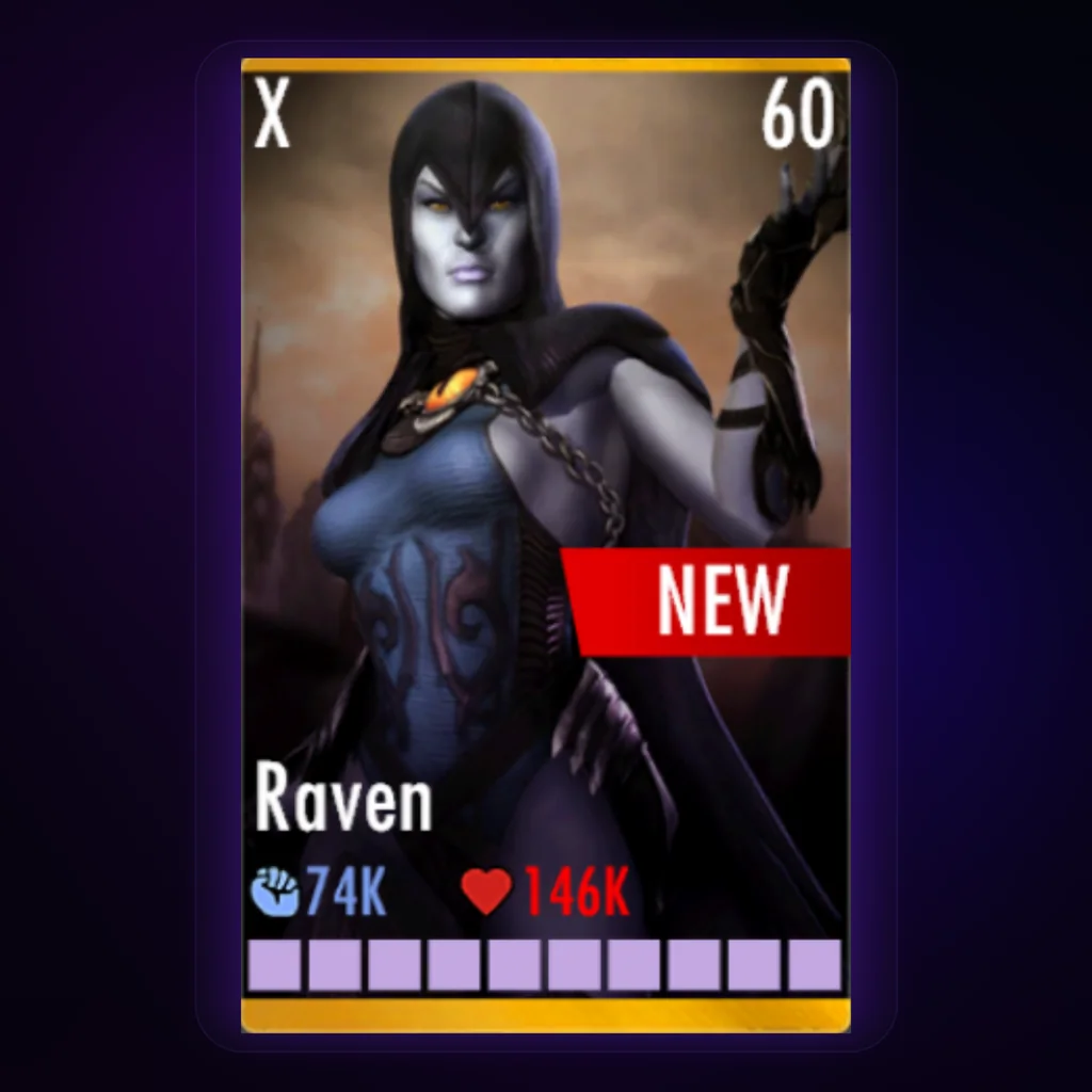 Raven Prime Injustice Mobile character card