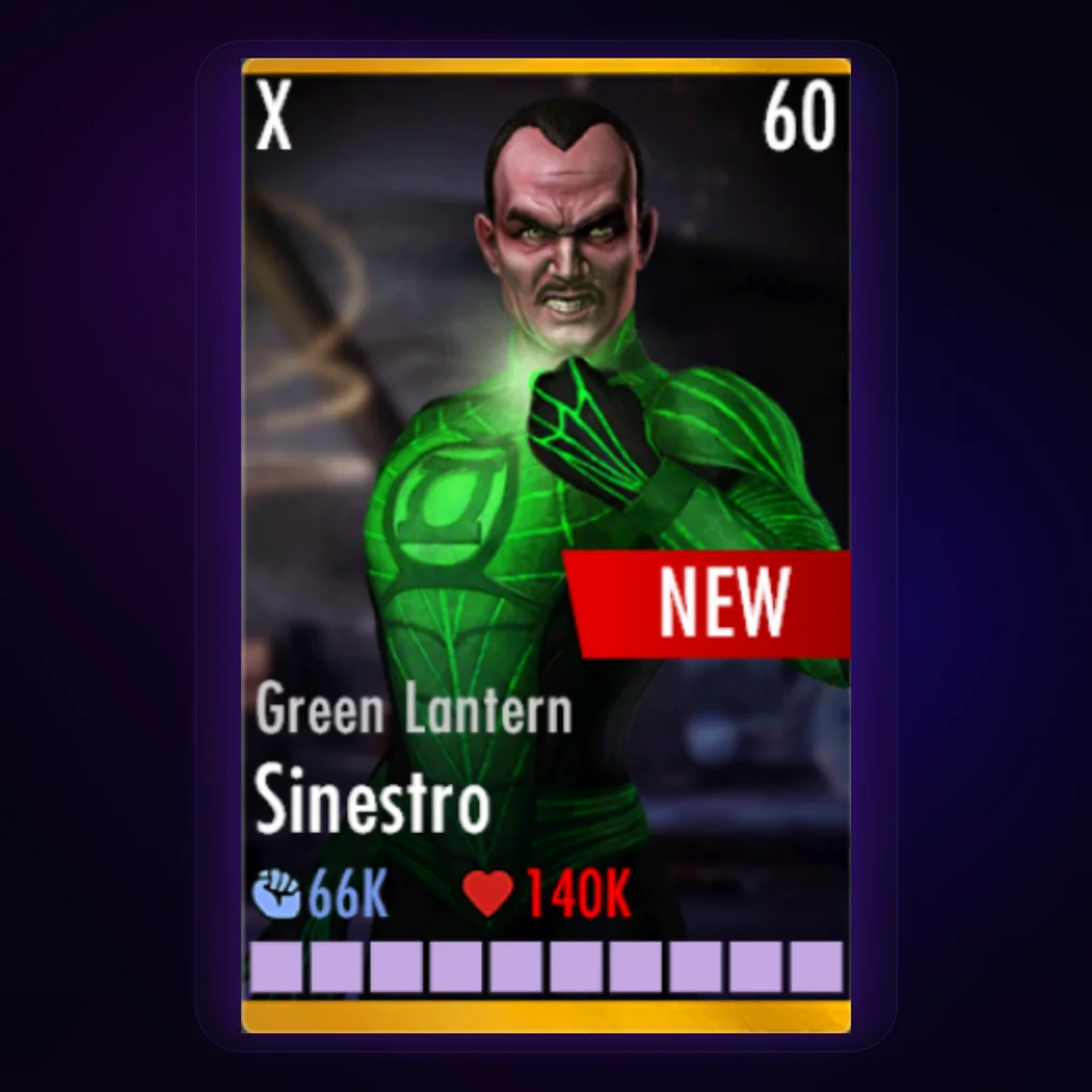 Sinestro Green Lantern character card