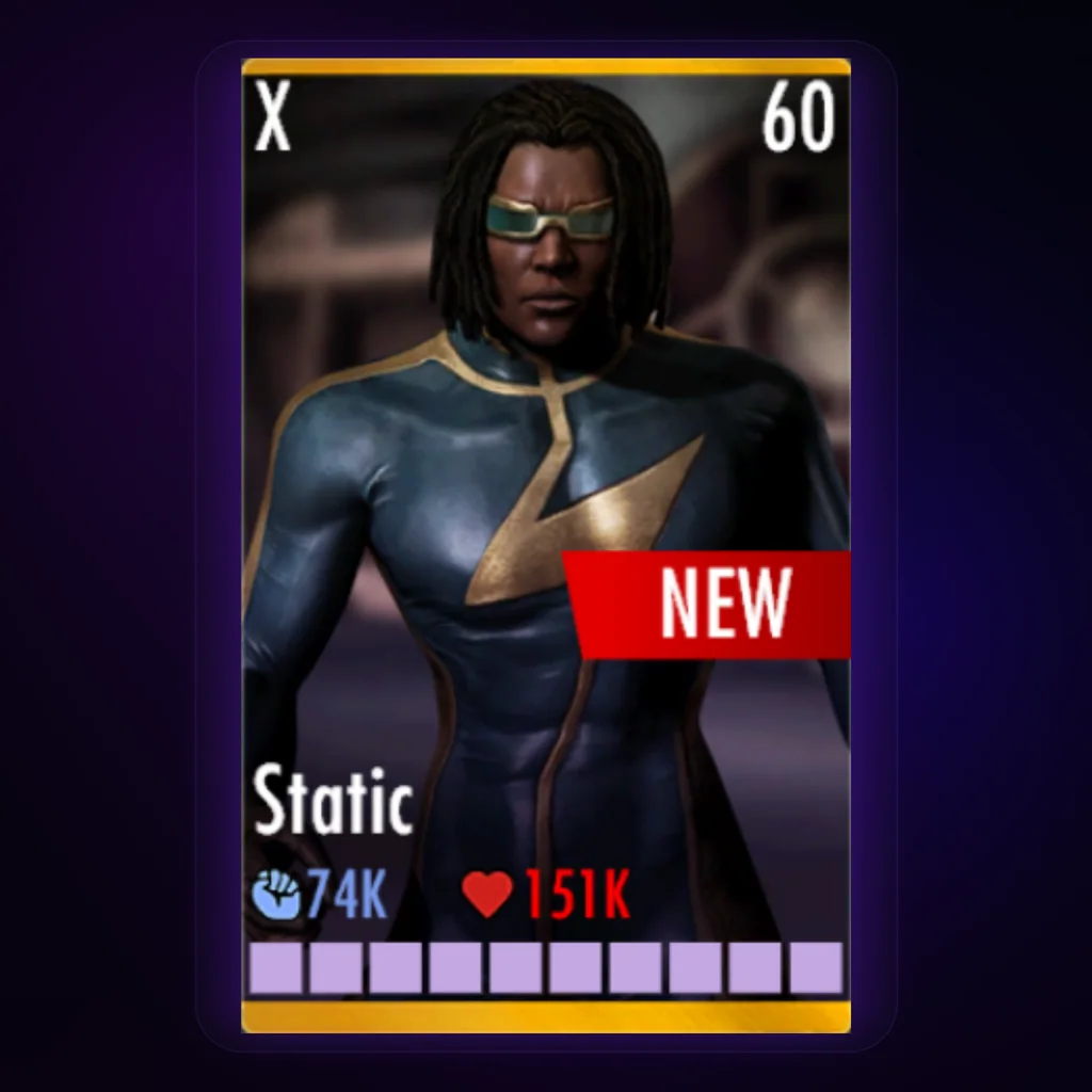 Static Injustice Mobile character card