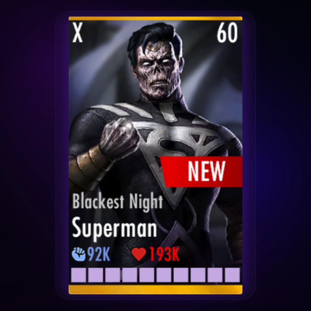 Superman Blackest Night character card