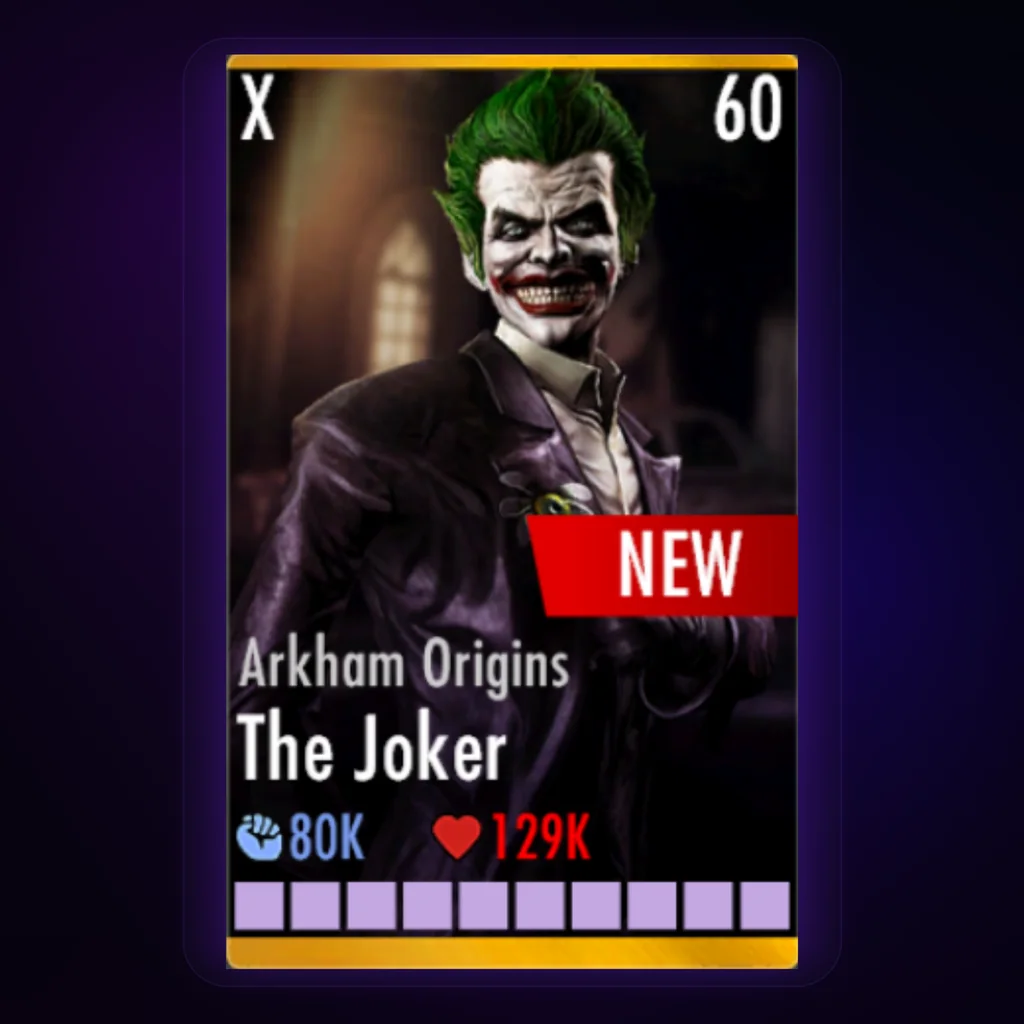 The Joker Arkham Origins character card