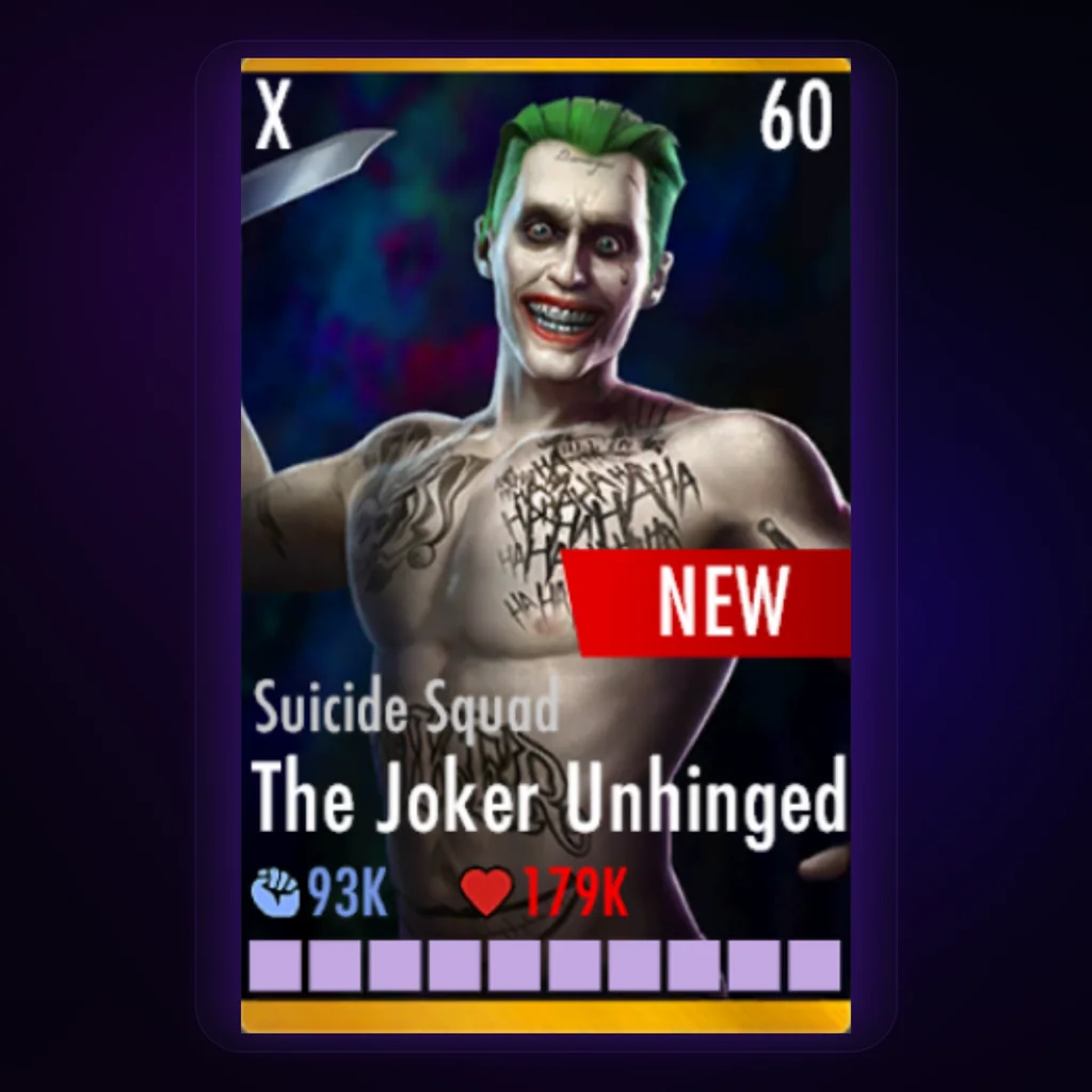 The Joker Unhinged Suicide Squad character card