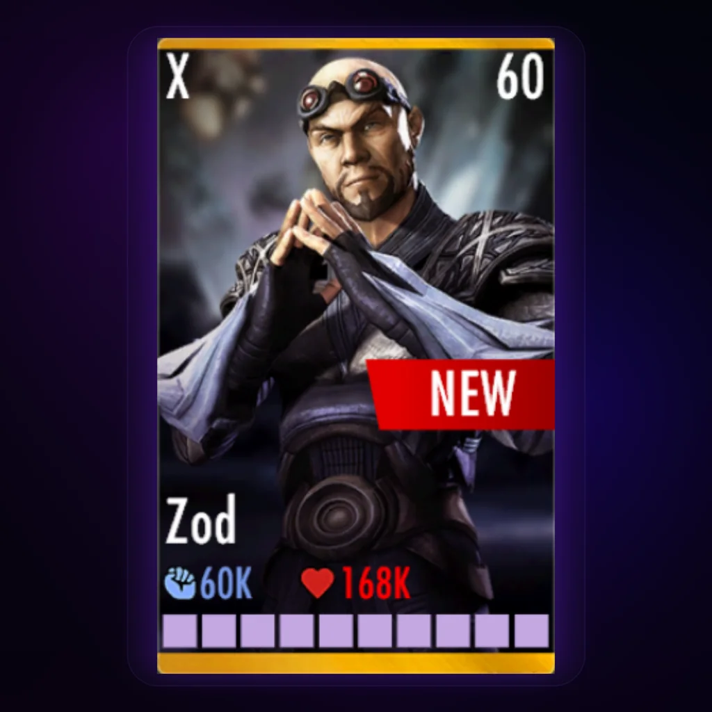 Zod Prime Injustice Mobile character card