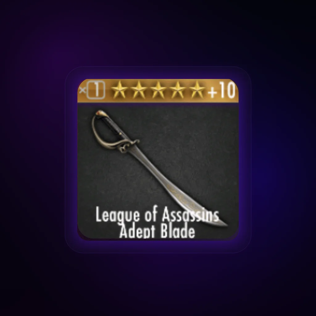 League of Assassins Adept Blade Gear Card