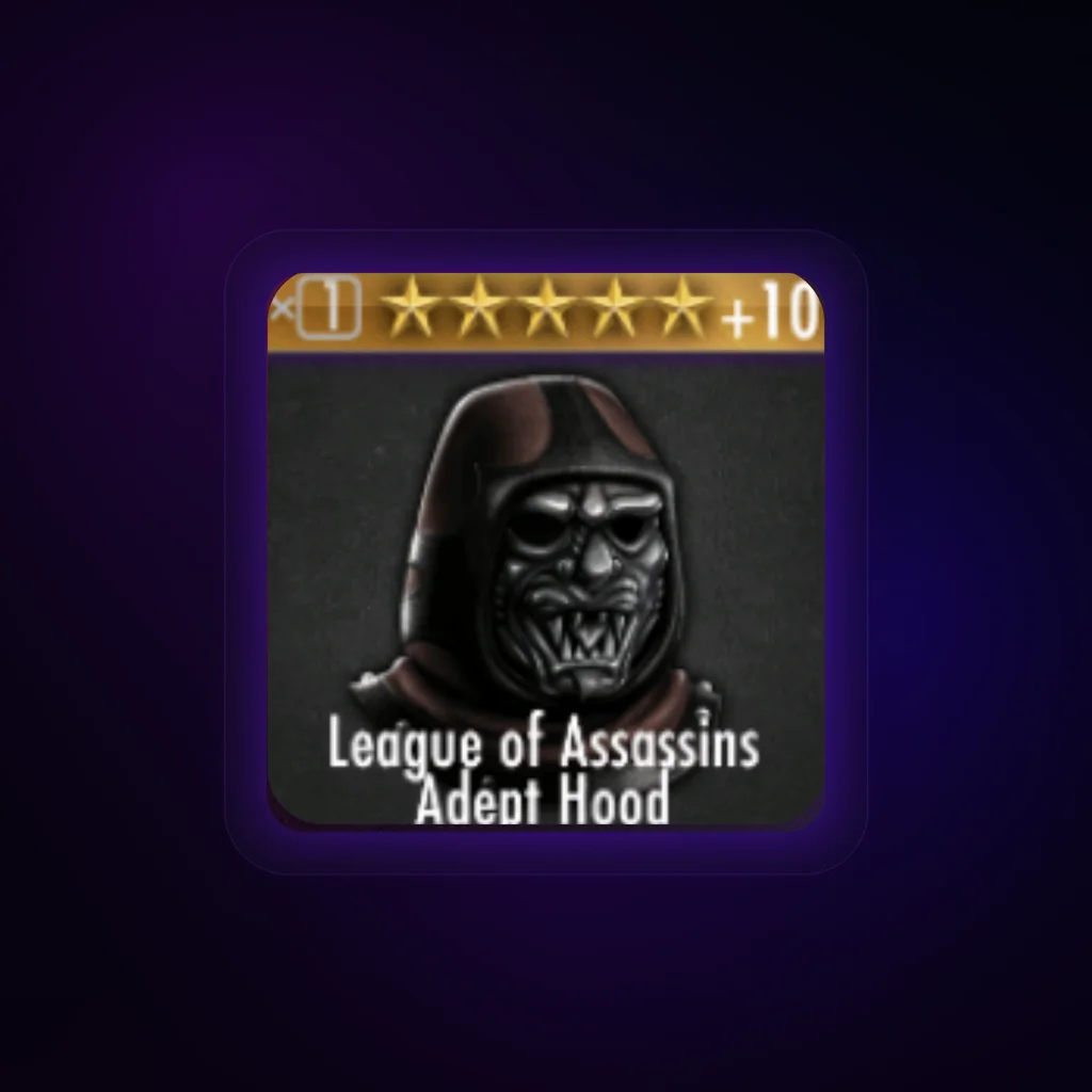 League of Assassins Adept Hood Gear Card
