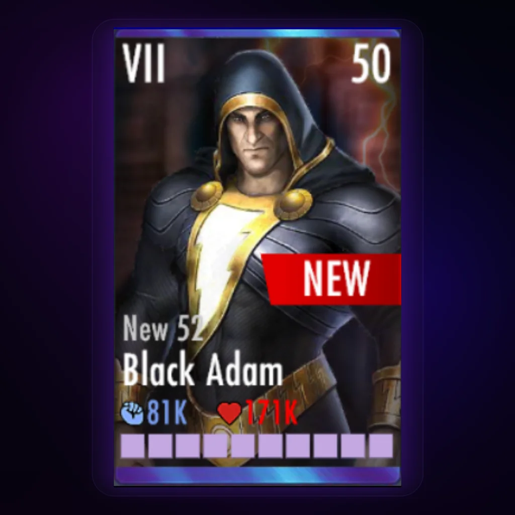 Metal Black Adam New 52 Injustice Mobile character card