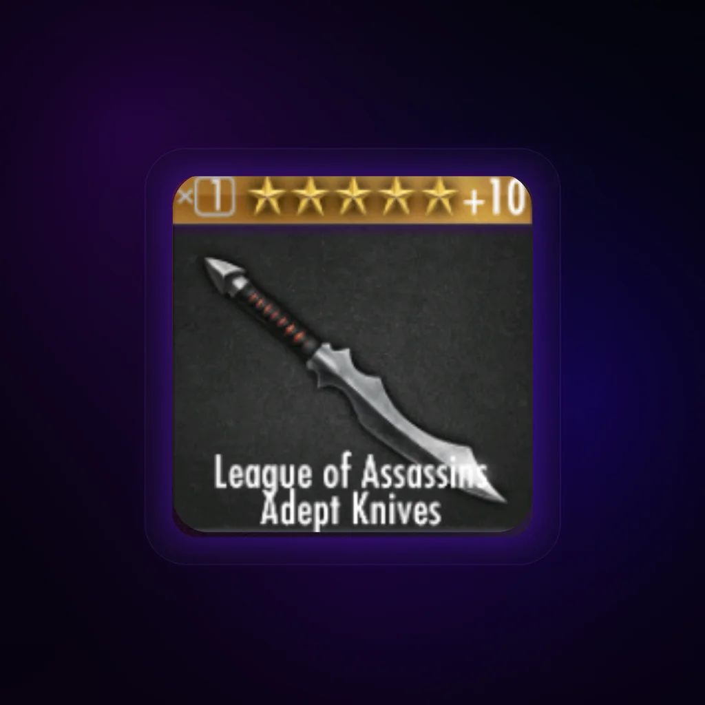 League of Assassins Adept Knives Gear Card
